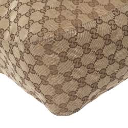 مملوكة مسبقًا Gucci Beige/Ebony GG Canvas and Leather Large Icon Bit Tote