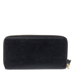 مملوكة مسبقًا Gucci Black Leather Soho Zip Around Wallet