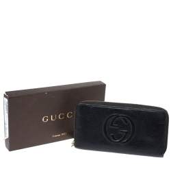 مملوكة مسبقًا Gucci Black Leather Soho Zip Around Wallet