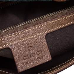 Pre Owned Gucci Brown/Beige GG Canvas Studded Pelham Runway Flap Bag