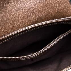 Pre Owned Gucci Brown/Beige GG Canvas Studded Pelham Runway Flap Bag