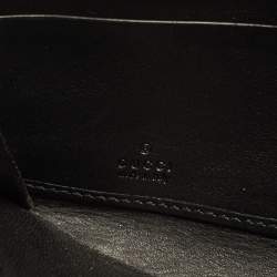 Pre Owned Gucci Black Guccissima Leather Zip Around Wallet