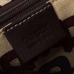 Pre Owned حقيبة كتف غوتشي حلقة دي جلد غوتشيسيما بنية داكنة