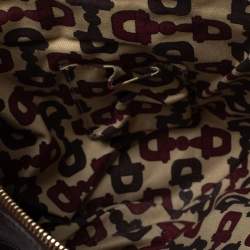 Pre Owned حقيبة كتف غوتشي حلقة دي جلد غوتشيسيما بنية داكنة