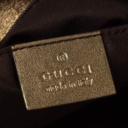 Pre Owned Gucci Metallic Bronze GG Canvas and Leather Medium Abbey Tote