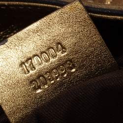 Pre Owned Gucci Metallic Bronze GG Canvas and Leather Medium Abbey Tote