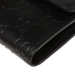 مملوكة مسبقًا محفظة غوتشي كونتيننتال الشهيرة جي جي جلد غوشتيسيما أسود
