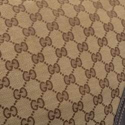 Pre Owned Gucci Dark Brown/Beige GG Canvas and Leather Britt Messenger Bag
