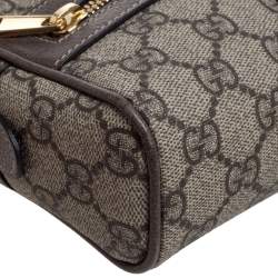 Pre Owned Gucci Beige/Ebony GG Supreme Coated Canvas and Leather Ophidia Belt Bag