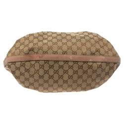 Pre Owned حقيبة يد غوتشي "سكارليت" حرف جي متداخل صغيرة جلد و كانفاس جي جي وردي فاتح و بيج