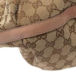 Pre Owned حقيبة يد غوتشي "سكارليت" حرف جي متداخل صغيرة جلد و كانفاس ج ي جي وردي فاتح و بيج