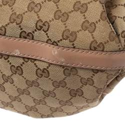Pre Owned حقيبة يد غوتشي "سكارليت" حرف جي متداخل صغيرة جلد و كانفاس جي جي وردي فاتح و بيج