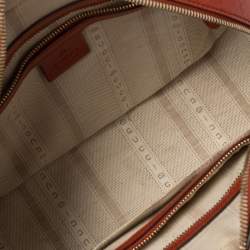 Pre Owned Gucci Orange Diamante Leather Small Bright Satchel