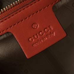 Pre Owned Gucci Orange Diamante Leather Small Bright Satchel
