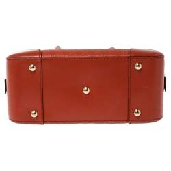 Pre Owned Gucci Orange Diamante Leather Small Bright Satchel