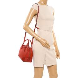Pre Owned Gucci Orange Diamante Leather Small Bright Satchel
