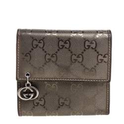 Gucci Metallic GG Imprime Canvas Trifold Wallet