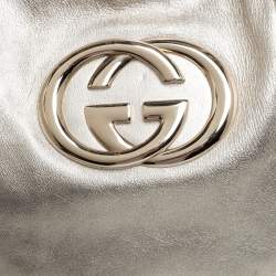 Pre Owned Gucci Gold Leather Britt Hobo 