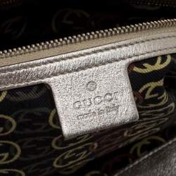 Pre Owned Gucci Gold Leather Britt Hobo 