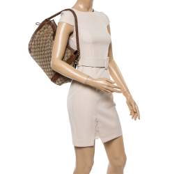Pre Owned Gucci Brown/Beige GG Canvas and Leather Medium Bella Hobo