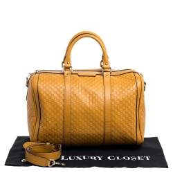Pre Owned Gucci Mustard Microguccissima Leather Medium Joy Boston Bag