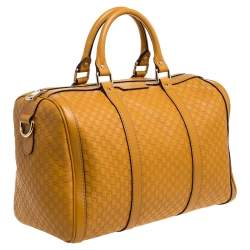 Pre Owned Gucci Mustard Microguccissima Leather Medium Joy Boston Bag