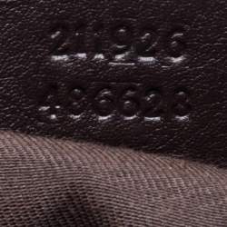 Pre Owned حقيبة غوتشي مخططة ويب كانفاس كريستال جي جي بنية