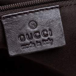 Pre Owned حقيبة غوتشي مخططة ويب كانفاس كريستال جي جي بنية