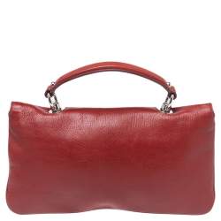 Pre Owned حقيبة كتف غوتشي قلاب بلوندي جلد حمراء سينامون