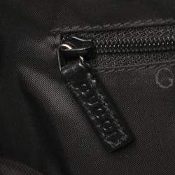 Pre Owned Gucci Black Canvas Bamboo Shoulder Bag