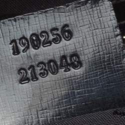 مملوكة مسبقًا Gucci Black Coated Nylon and Patent Leather Dialux Pop Bamboo Top Handle Bag