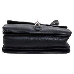 Pre Owned Gucci Black Leather Jackie Soft Flap Shoulder Bag