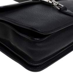 Pre Owned Gucci Black Leather Jackie Soft Flap Shoulder Bag