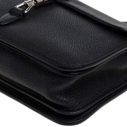 Pre Owned Gucci Black Leather Jackie Soft Flap Shoulder Bag