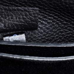 Pre Owned Gucci Black Leather Jackie Soft Flap Shoulder Bag