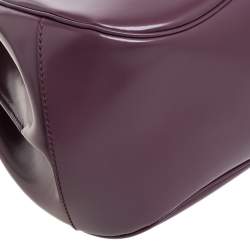 Pre Owned Gucci Old Rose Patent Leather Lady Lock Bamboo Large Top Handle Bag