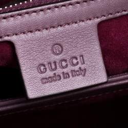 Pre Owned Gucci Old Rose Patent Leather Lady Lock Bamboo Large Top Handle Bag