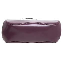 Pre Owned Gucci Old Rose Patent Leather Lady Lock Bamboo Large Top Handle Bag