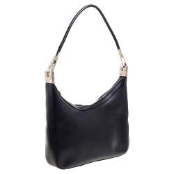 مملوكة مسبقًا حقيبة هوبو غوتشي سحاب علوي جلد سوداء