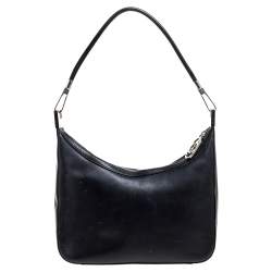 مملوكة مسبقًا حقيبة هوبو غوتشي سحاب علوي جلد سوداء