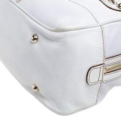 Pre Owned Gucci White Leather Capri Chain Satchel