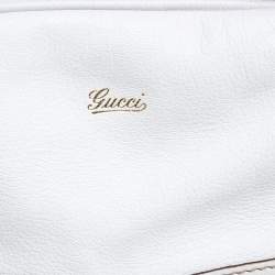 Pre Owned Gucci White Leather Capri Chain Satchel