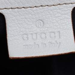 Pre Owned Gucci White Leather Capri Chain Satchel