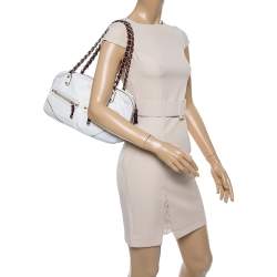 Pre Owned Gucci White Leather Capri Chain Satchel