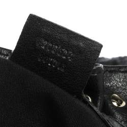 Pre Owned حقيبة هوبو غوتشي مرصعة بلهام صغيرة جلد ثعبان سوداء 