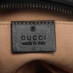 مملوكة مسبقًا Gucci Black Matelassé Leather GG Marmont Belt Bag