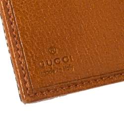 Gucci Beige GG Canvas And Leather French Flap Studded Wallet