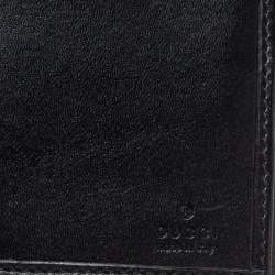 Pre Owned محفظة كونتينينتال غوتشي جاكي جلد وكانفاس جي جي سوداء