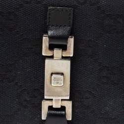 Pre Owned محفظة كونتينينتال غوتشي جاكي جلد وكانفاس جي جي سوداء