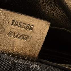 مملوكة مسبقًا Gucci Gold/Beige GG Crystal Canvas and Leather Medium Babouska Indy Hobo